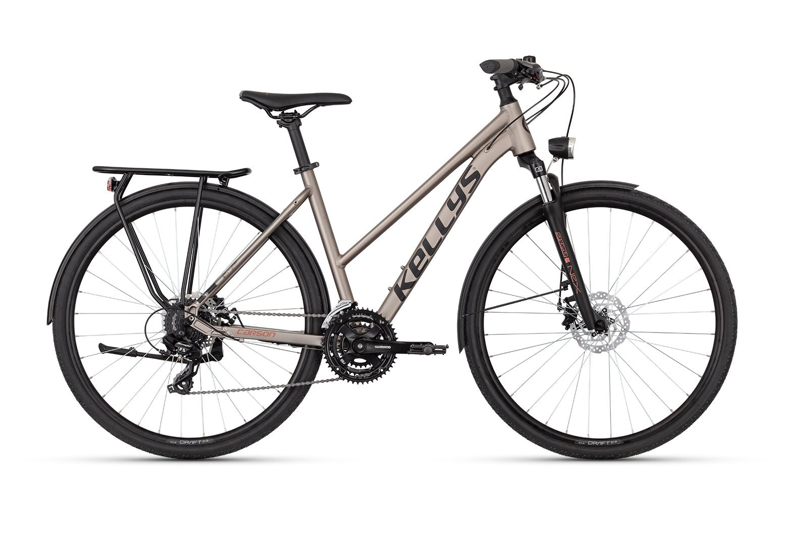 Hybrid bicycle KELLYS Carson 10 Silver Sand