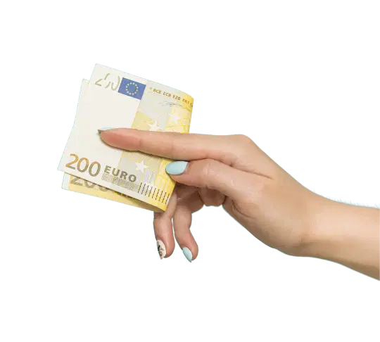 Hand holding cash, same day payment for selling your bike at Pedro Pedals Dublin 8
